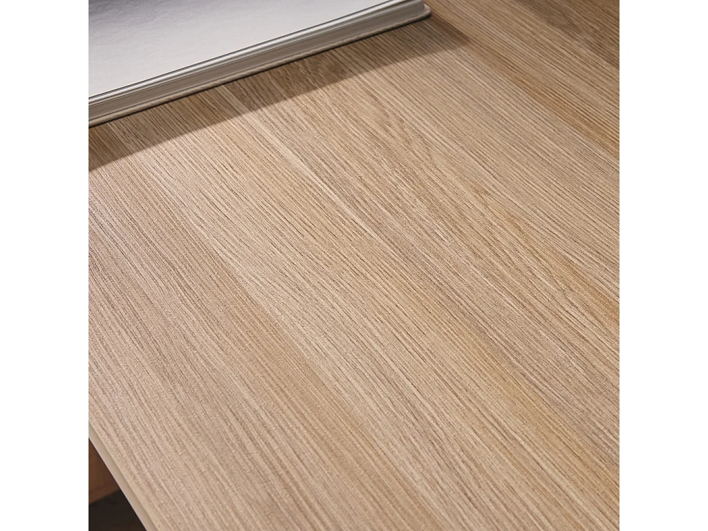 Escritorio efecto madera con 2 puertas y 2 cajones, 140cm natural