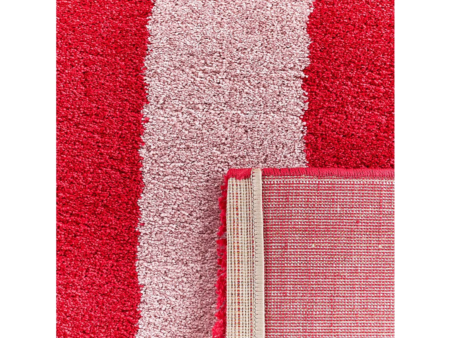 Tapis intérieur rayures rouge et rose 160x230cm - Pablo