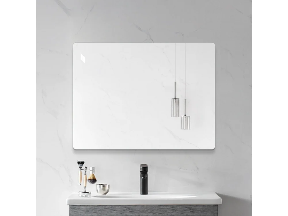 Miroir mural sans cadre 100×75 cm – Miroir de salle de bain HD sans cuivre