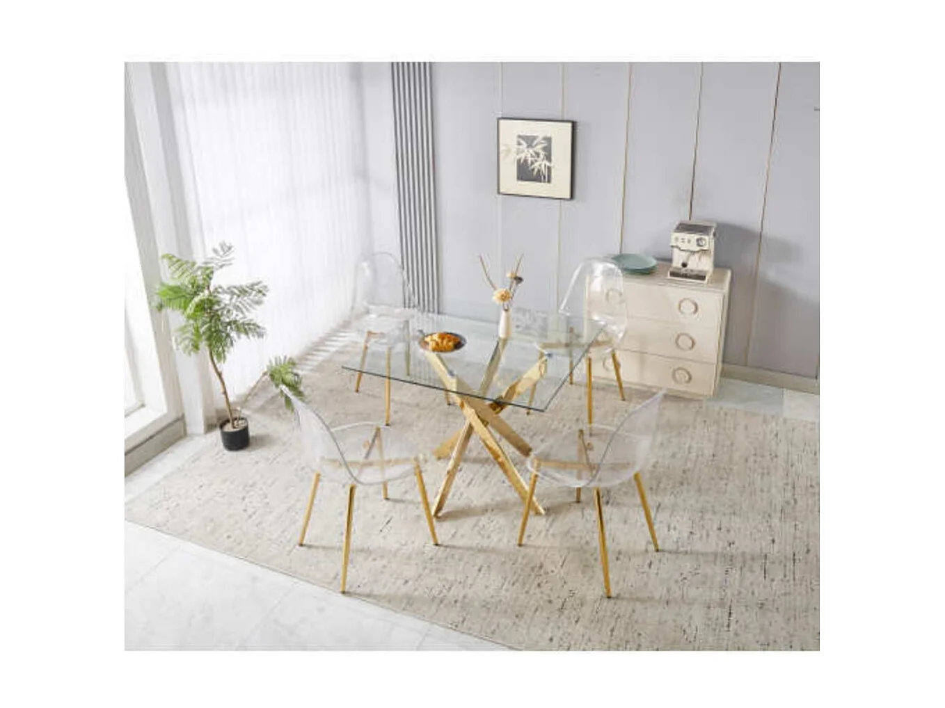 1+4 pour ensemble repas 5 pièces 1 table + 4 chaises