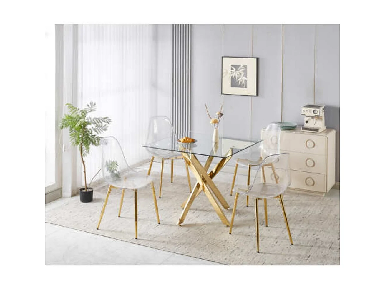 1+4 pour ensemble repas 5 pièces 1 table + 4 chaises