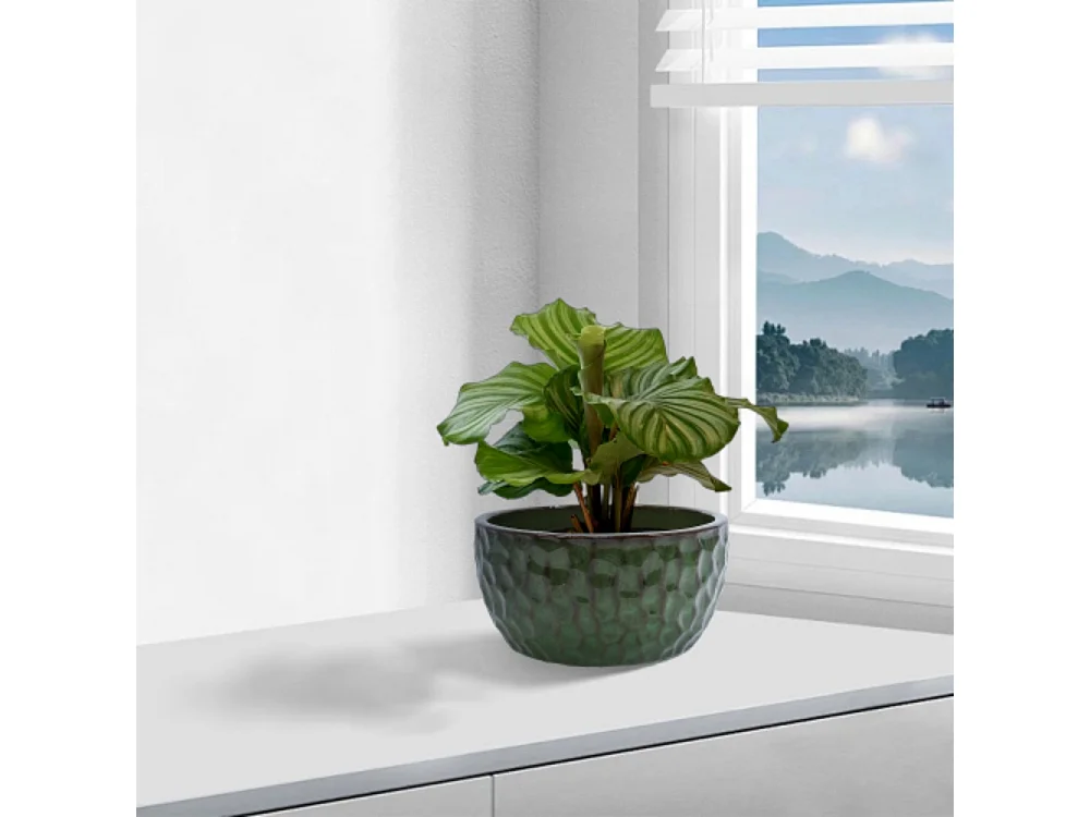 Ensemble de 3 pots de fleur plantation en céramique émaillée faits main