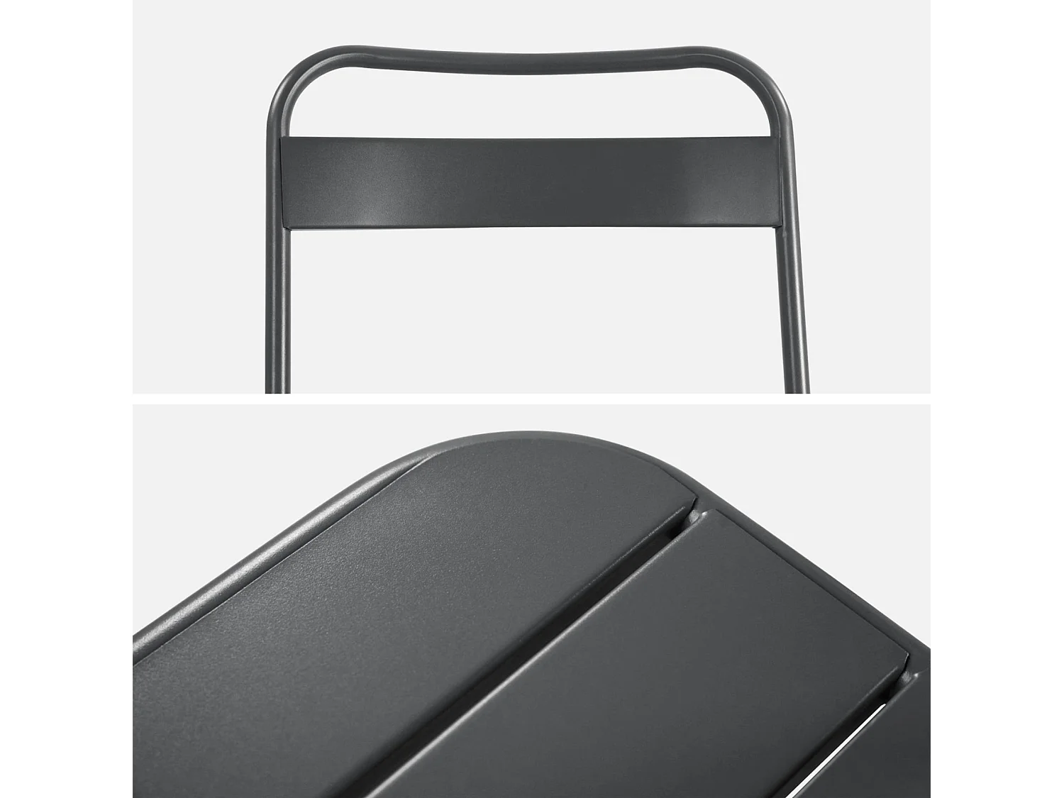Silla de jardín plegable de acero, set de 4 antracita
