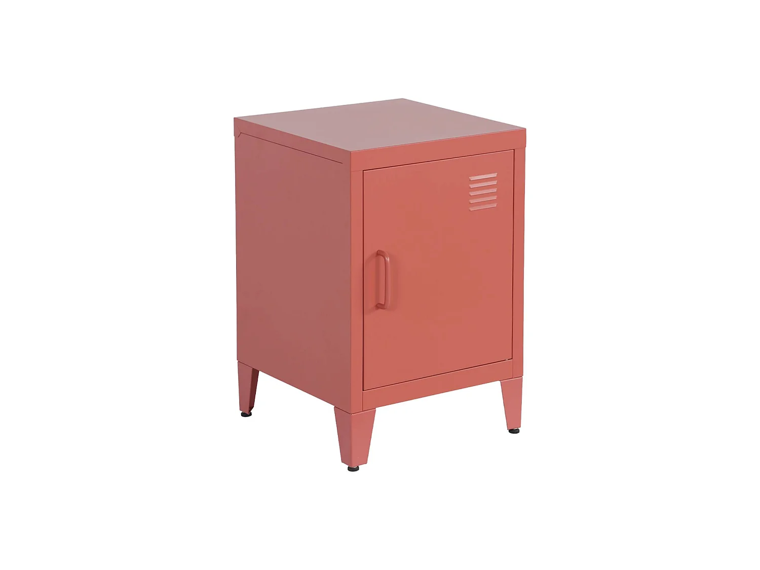 Mesita de estilo industrial con 1 puerta terracotta