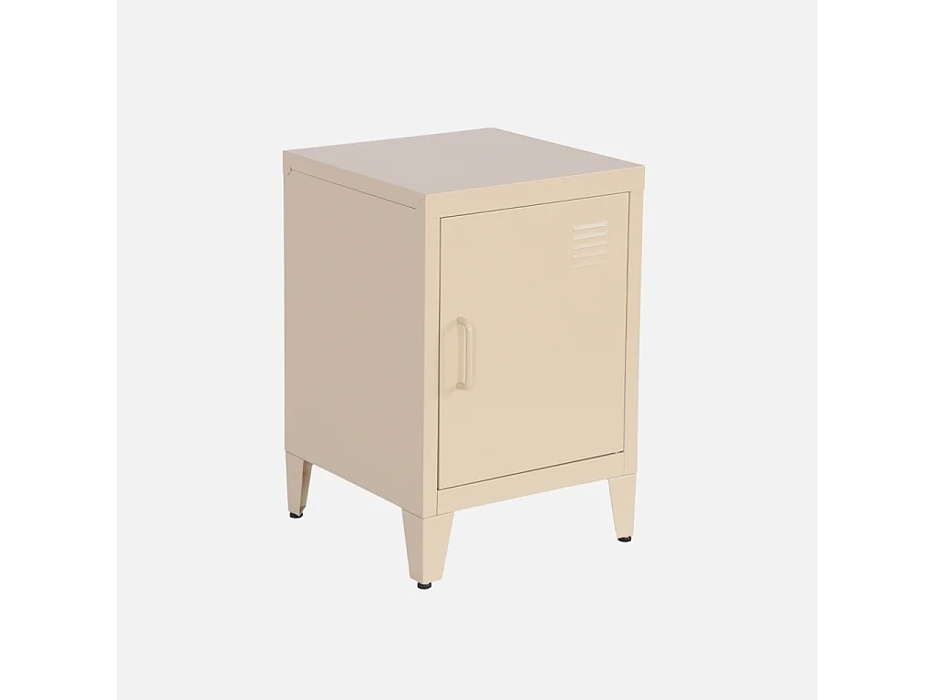 Comodino industriale, 1 anta, beige