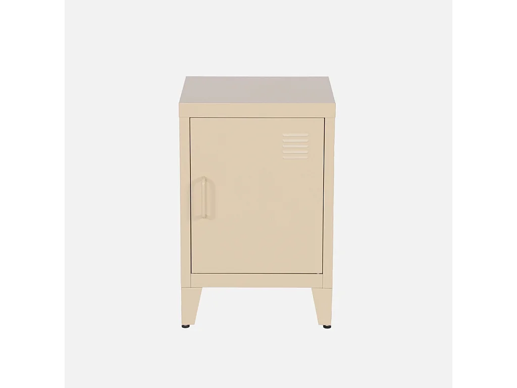 Comodino industriale, 1 anta, beige