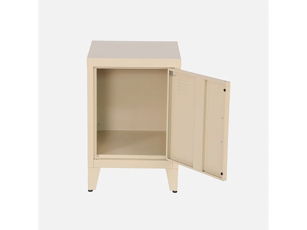 Comodino industriale, 1 anta, beige