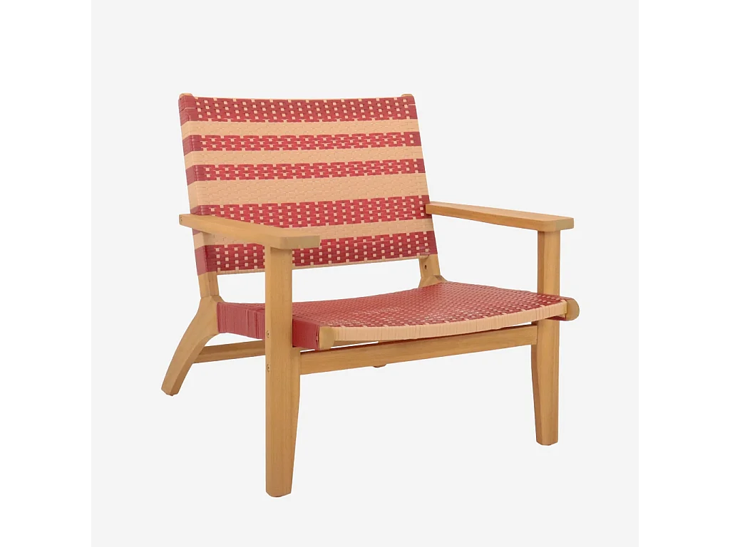 Fauteuil de jardin bois d'acacia et résine terracotta  - Goa
