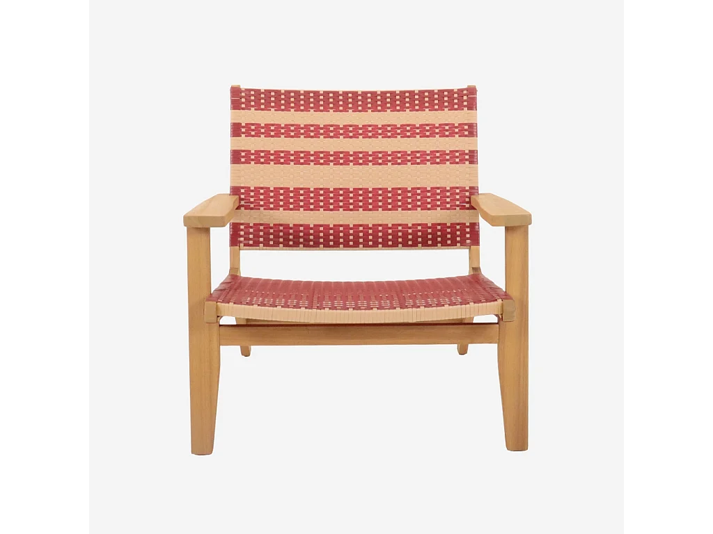 Fauteuil de jardin bois d'acacia et résine terracotta  - Goa