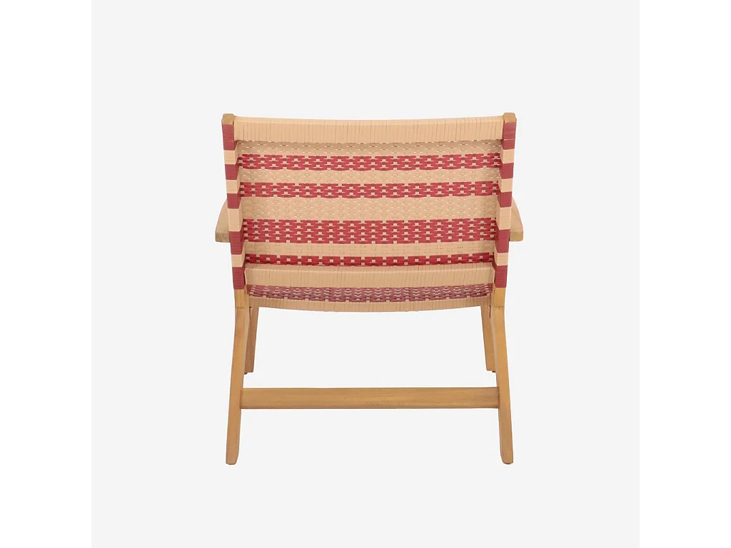 Fauteuil de jardin bois d'acacia et résine terracotta  - Goa