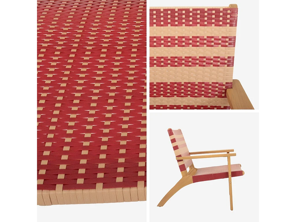 Fauteuil de jardin bois d'acacia et résine terracotta  - Goa