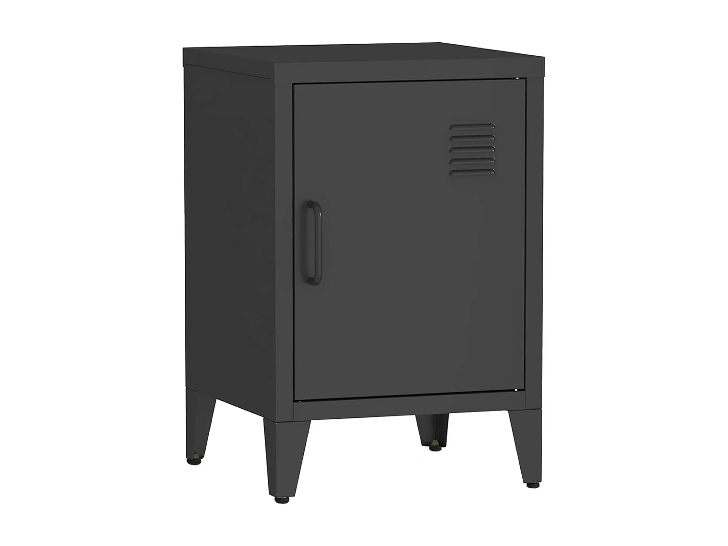 Comodino industriale, 1 anta, nero