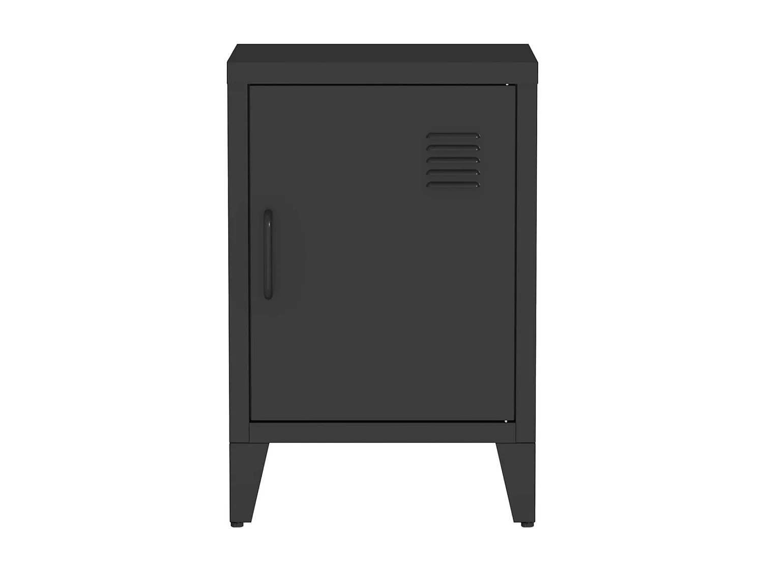 Comodino industriale, 1 anta, nero