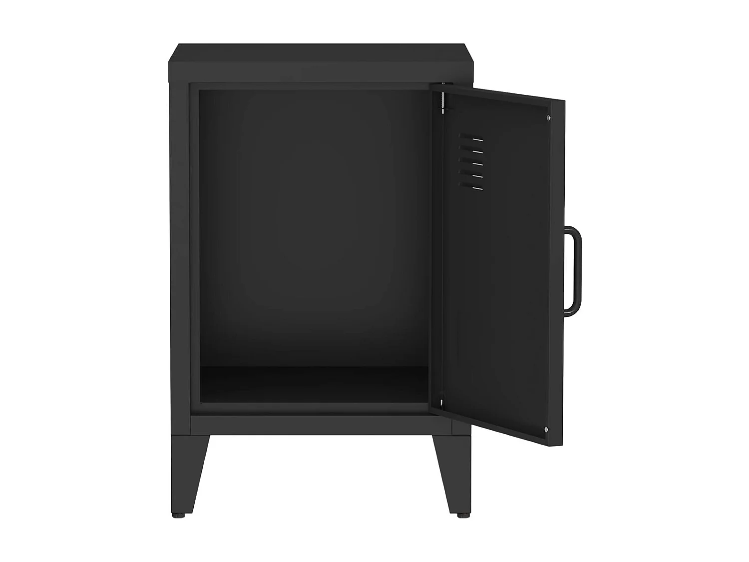 Comodino industriale, 1 anta, nero