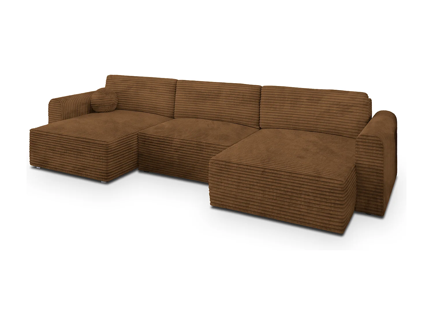 Canapé d'angle FENTO Cuivré en velours côtelé avec fonction de couchage