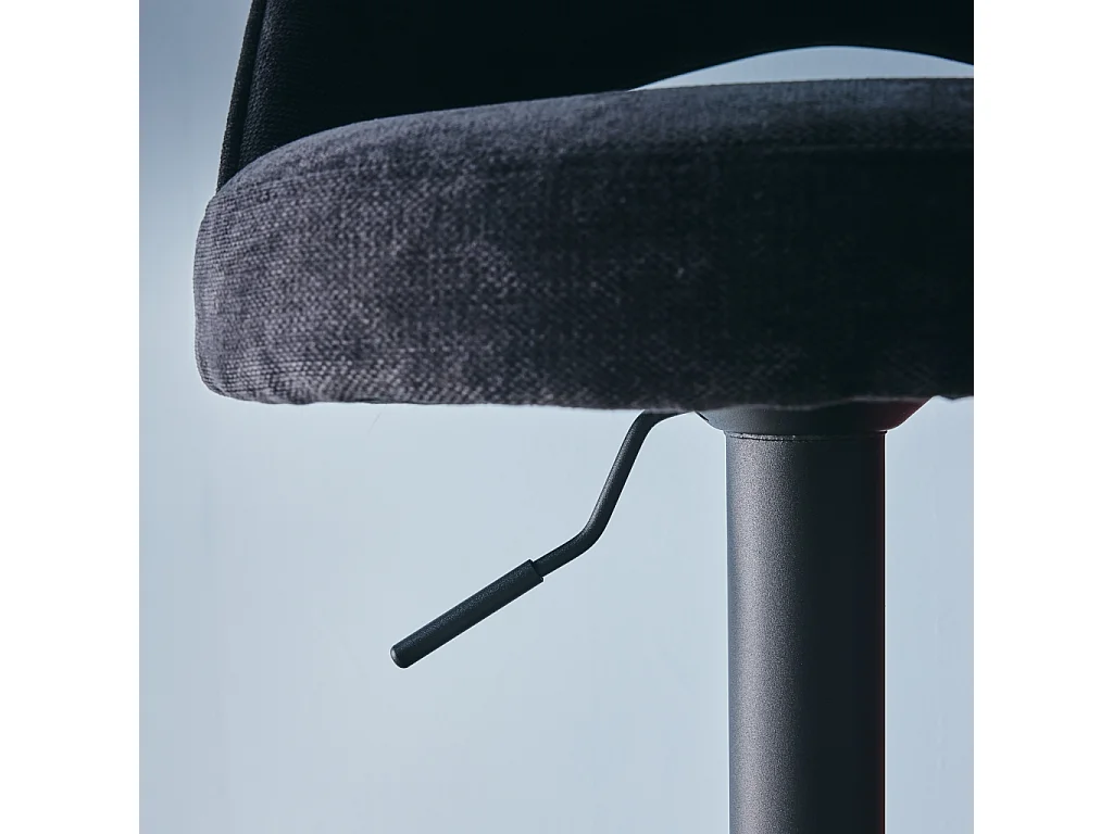 Set di 2 sgabelli da bar regolabile in metallo e tessuto con base