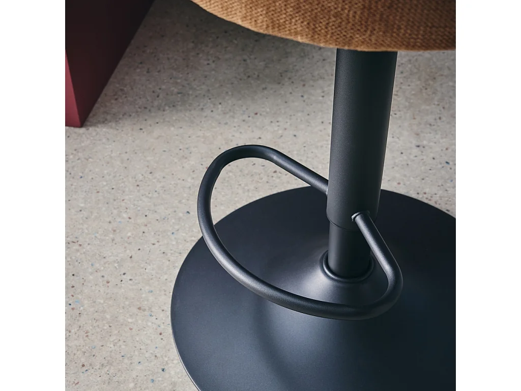 Set di 2 sgabelli da bar regolabile in metallo e tessuto con base