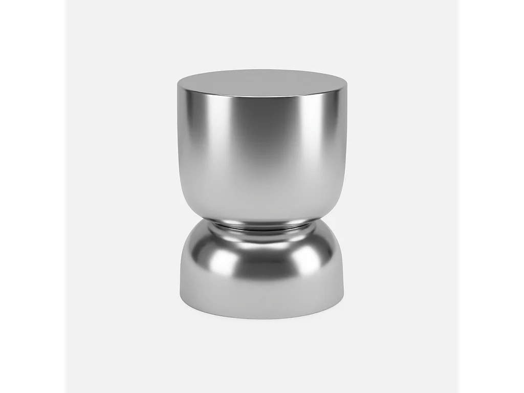 Table d'appoint. bout de canapé. table de chevet acier inoxydable chromé - Madi Ø32 x H 42cm