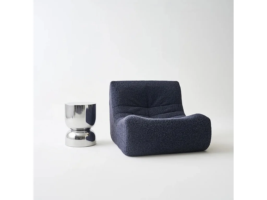Table d'appoint. bout de canapé. table de chevet acier inoxydable chromé - Madi Ø32 x H 42cm