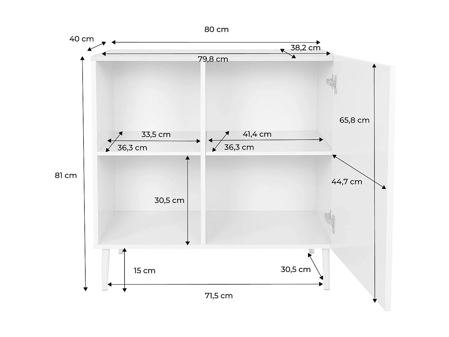 Aparador, mueble de almacenamiento de metal y decoración de madera 1