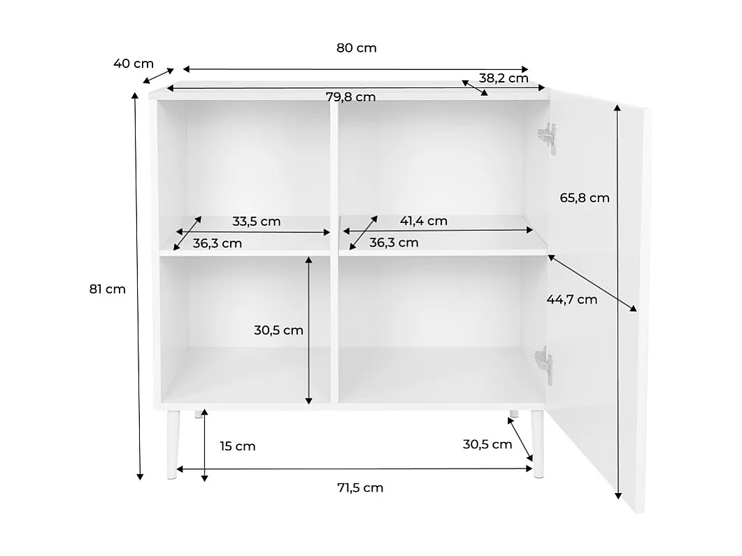Aparador, mueble de almacenamiento de metal y decoración de madera 1