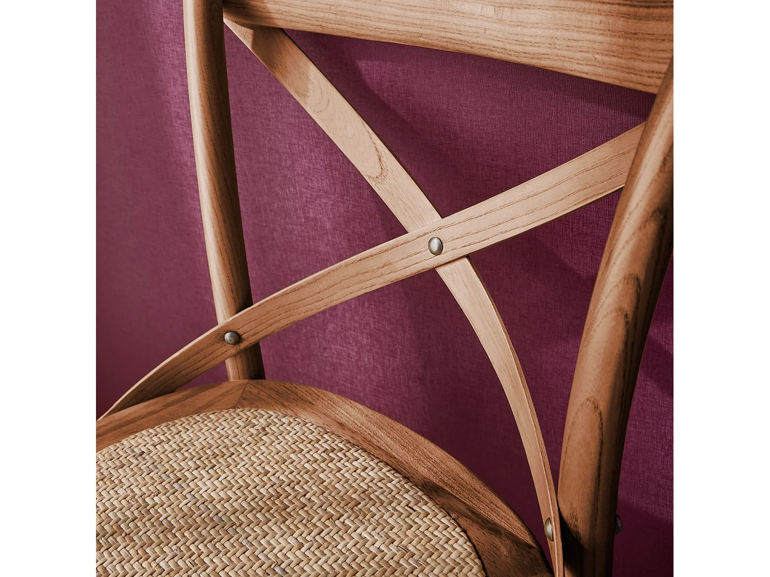 Taburete de bar bistró vintage de madera, set de 2 nogal