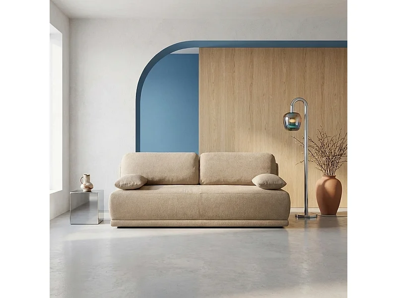 Sofá cama de chenilla, 3 plazas pardo