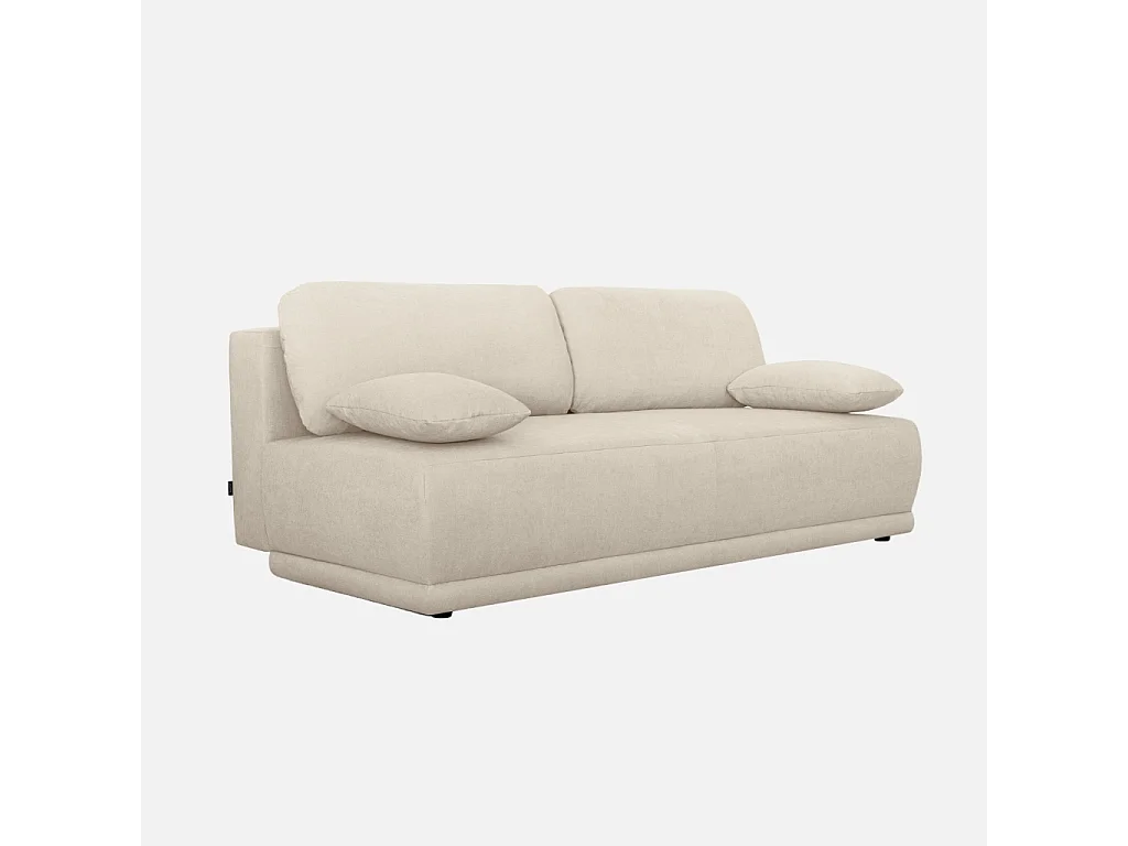 Banquette convertible 3 places tissu chenille avec coffre de rangement greige - Nelson