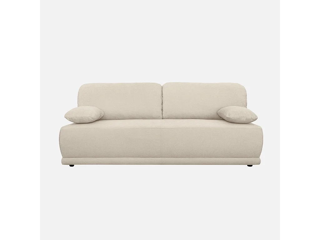 Banquette convertible 3 places tissu chenille avec coffre de rangement greige - Nelson