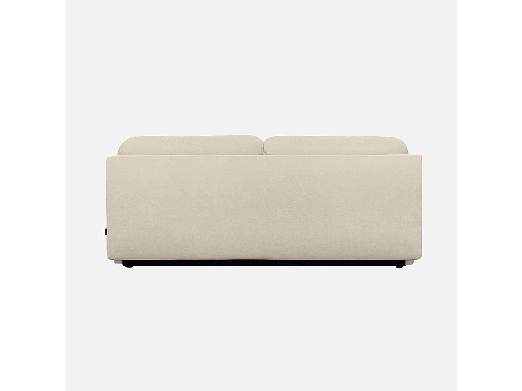Banquette convertible 3 places tissu chenille avec coffre de rangement greige - Nelson