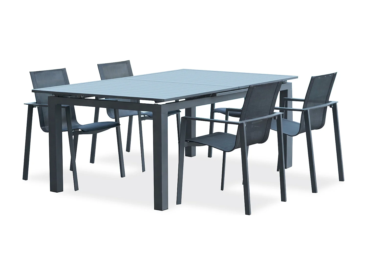 Conjunto de jantar de jardim em alumínio com 4 lugares