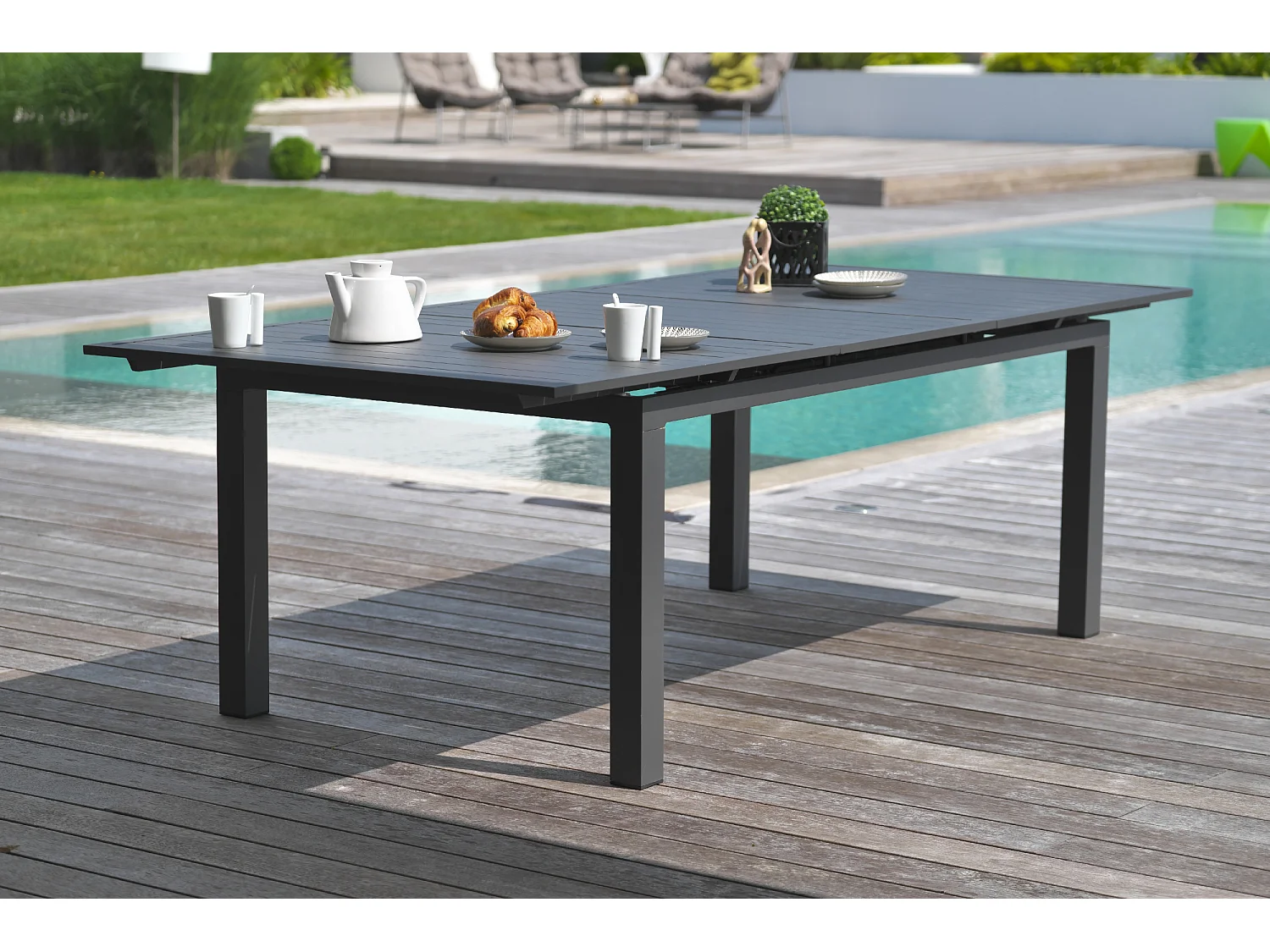 Conjunto de jantar de jardim em alumínio com 4 lugares