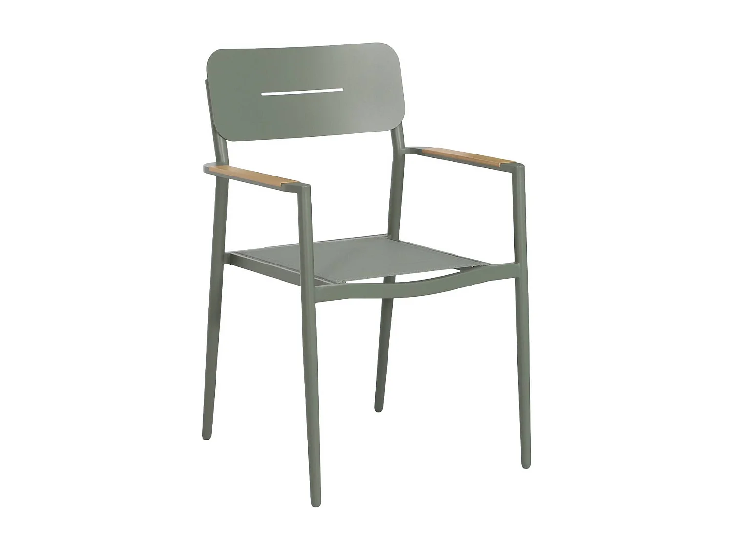 Lot de 2 fauteuils de jardin aluminium et textilène kaki - Fira