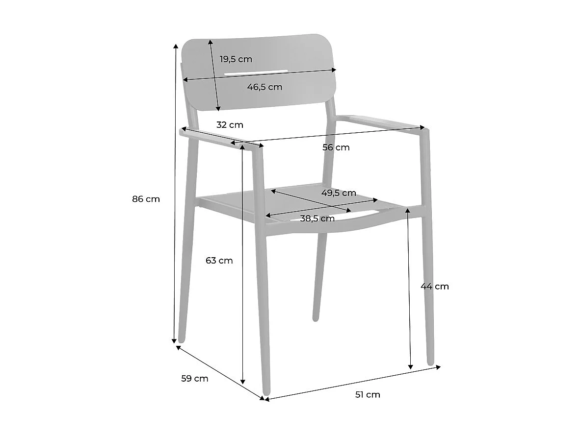 Lot de 2 fauteuils de jardin aluminium et textilène kaki - Fira