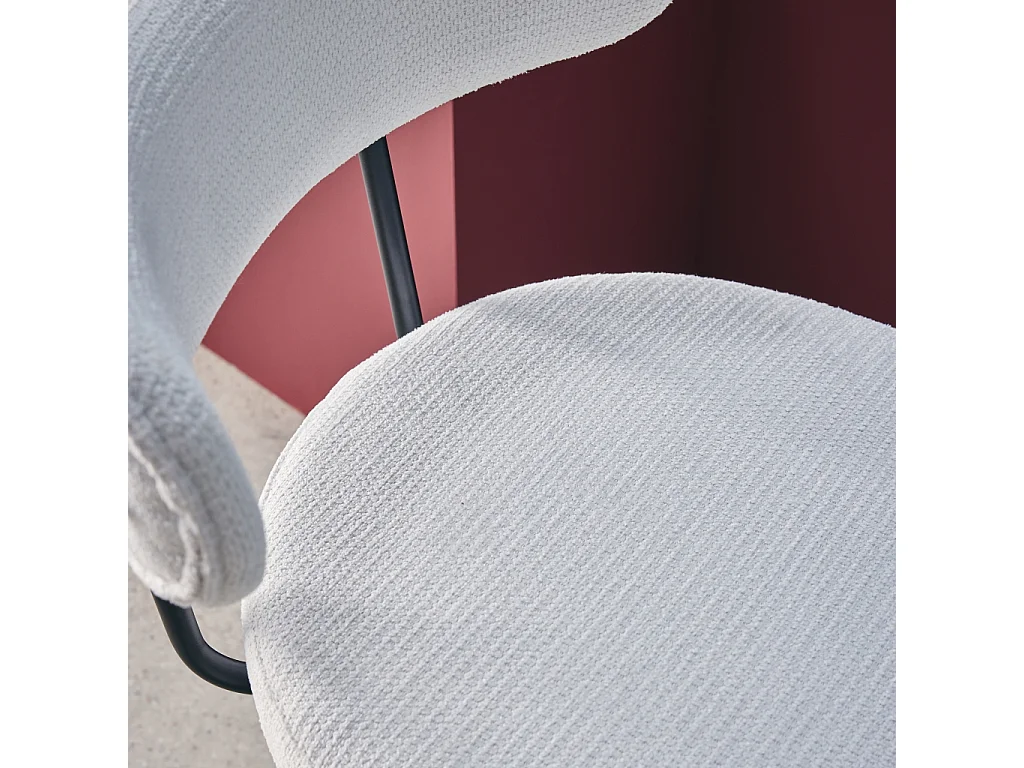 Taburete de bar asiento giratorio metal y tela simple, set de 2 blanco