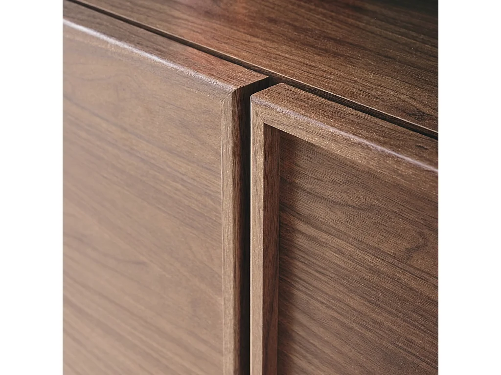 Aparador efecto madera 2 puertas, 80cm nogal