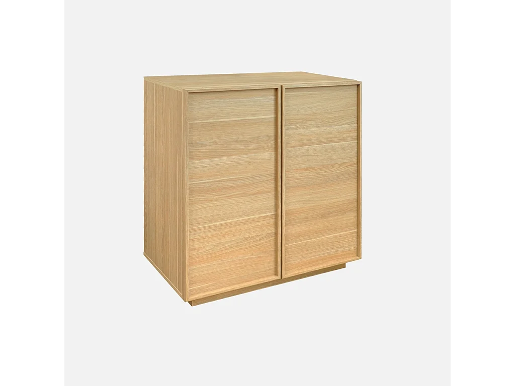 Aparador efecto madera 2 puertas, 80cm natural