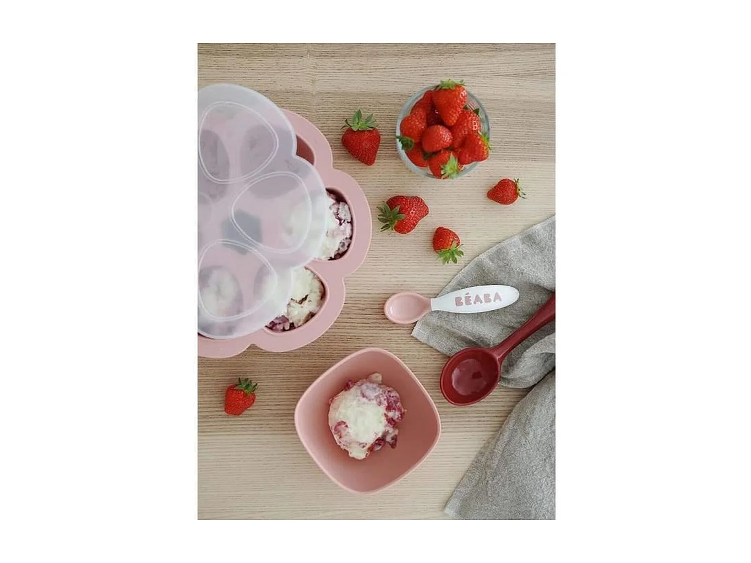 BÉABA Ménagère ergonomique 10 pièces – 6 cuillères et 4 fourchettes pour bébé dès 8 mois