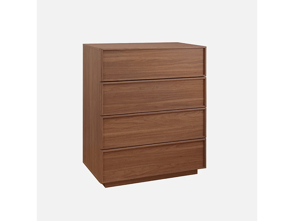 Cassettiera effetto legno 4 cassetti, noce