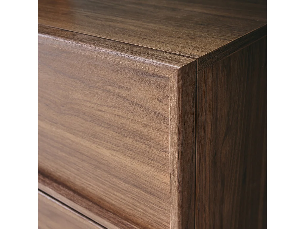 Cassettiera effetto legno 4 cassetti, Kuba, Noce, 80x43x98.5 cm