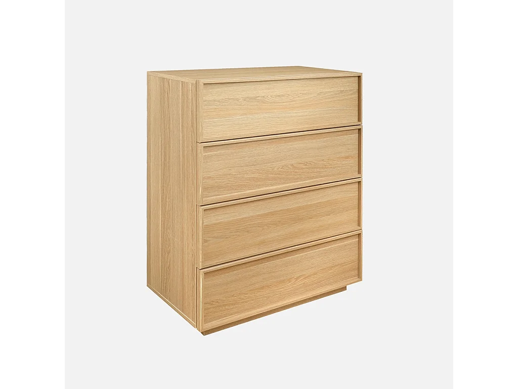 Cassettiera effetto legno 4 cassetti, marrone naturale