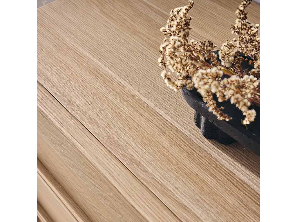 Cassettiera effetto legno 4 cassetti, marrone naturale