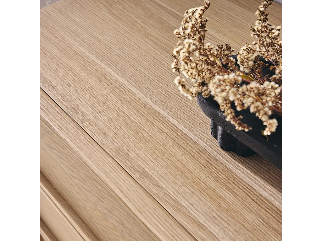 Cassettiera effetto legno 4 cassetti, marrone naturale