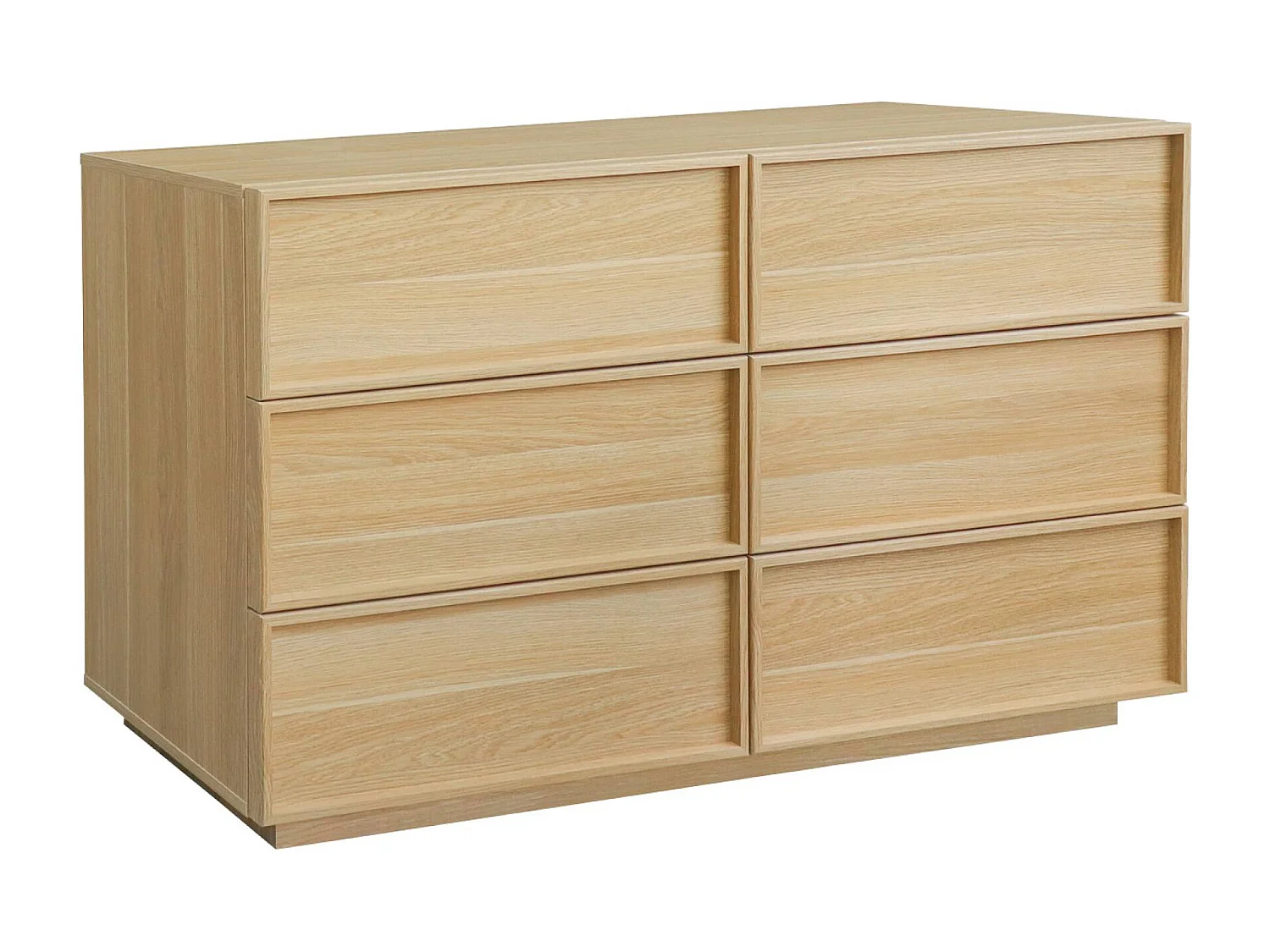 Cassettiera effetto legno 6 cassetti, marrone naturale