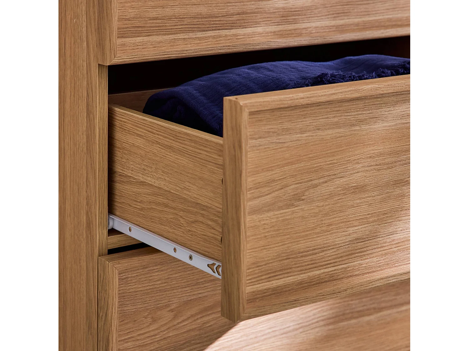 Cassettiera effetto legno 6 cassetti, marrone naturale