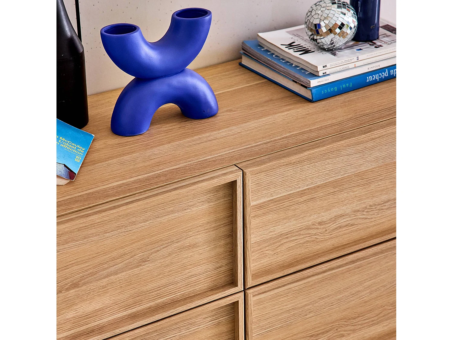 Cassettiera effetto legno 6 cassetti, marrone naturale