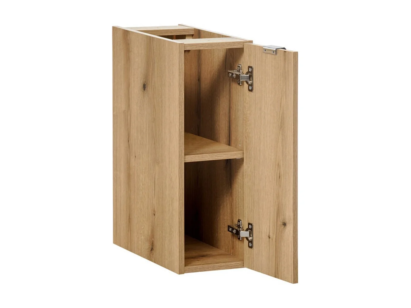 Ensemble de salle de bain suspendu VANO aspect chêne 140cm : meubles sous vasque à placards + plan pour vasque