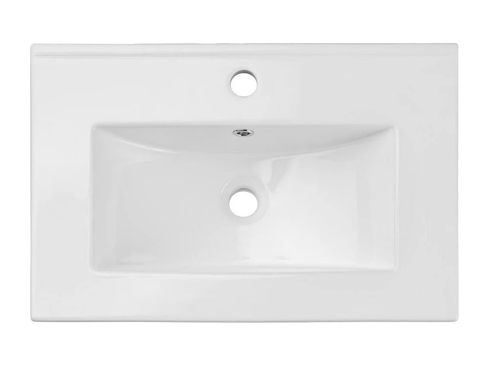 Ensemble de salle de bain suspendu VANO aspect chêne 60cm : meuble sous vasque à tiroirs + vasque encastrée