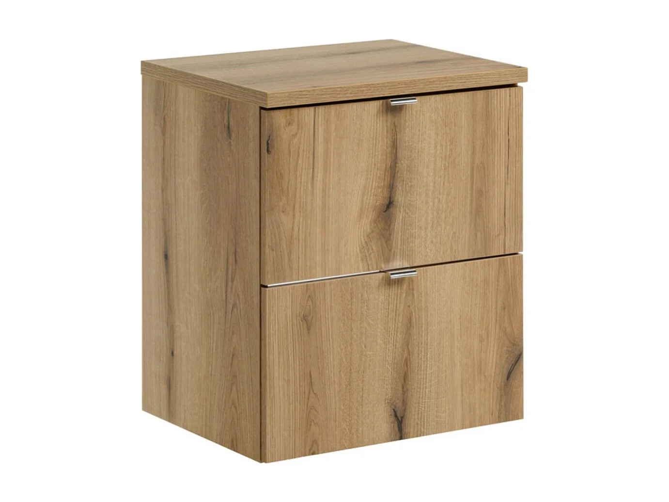 Ensemble de salle de bain suspendu VANO aspect chêne 50cm : meubles sous vasque à tiroirs + plan pour vasque