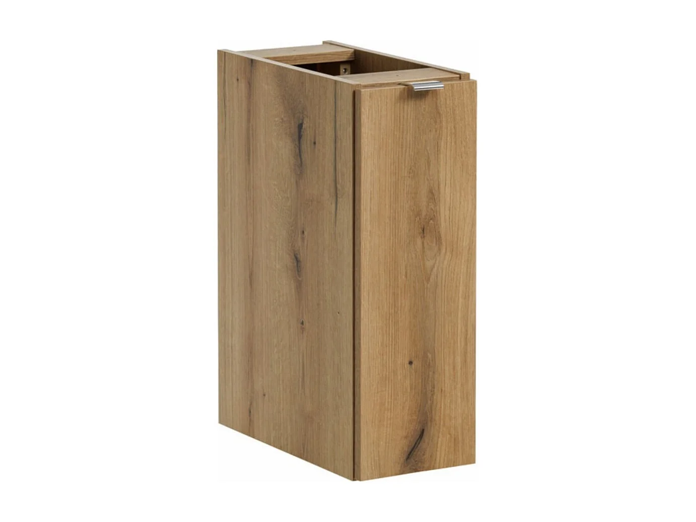 Ensemble de salle de bain suspendu VANO aspect chêne 90cm : meuble sous vasque à tiroirs et placards + plan pour vasque